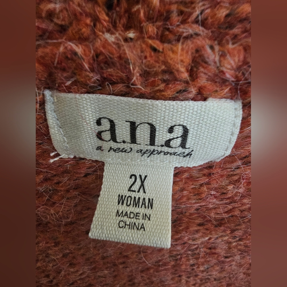 a.n.a Warm Rust Cardigan Sweater - Picture 3 of 5